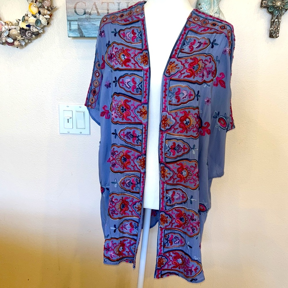 Embroidered Kimono Cover Up